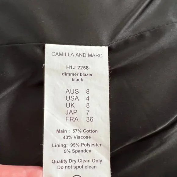 Camilla and Marc Dimmer Blazer in Black Size 8 - Picture 7 of 10